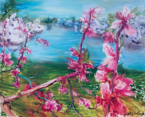  2006年作 桃花风景系列2006—苏州桃花 油彩 画布
