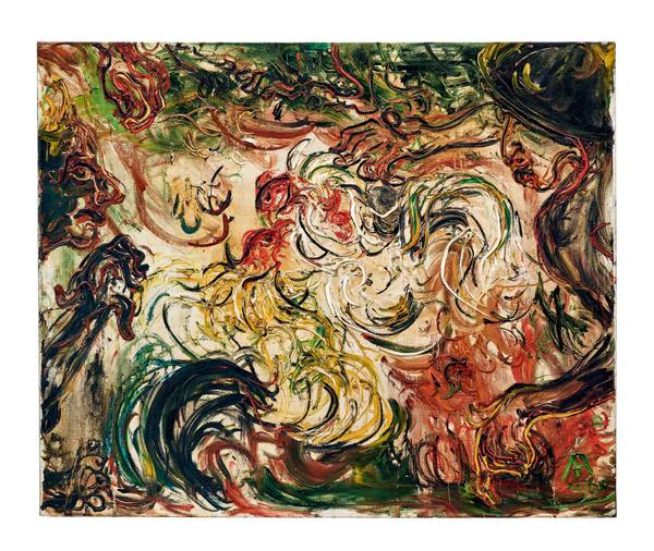  1961年作 斗鸡 油彩 画布