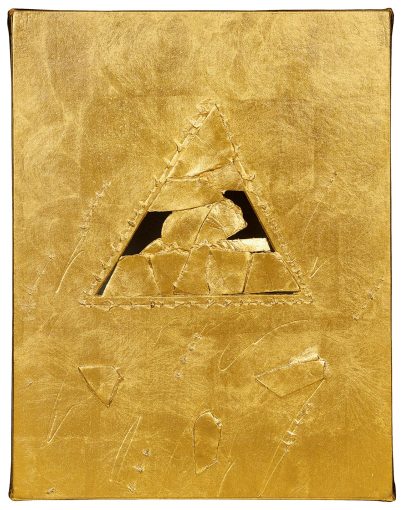  1987年作 位相绘画：三角之场G6-1 18K金箔 和纸