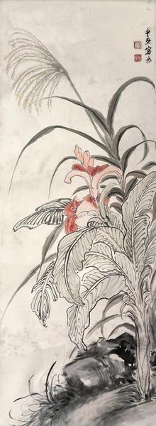  花卉 镜片 设色纸本