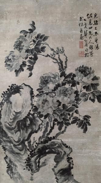  牡丹图 立轴 设色纸本
