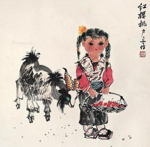  红樱桃 镜片 设色纸本