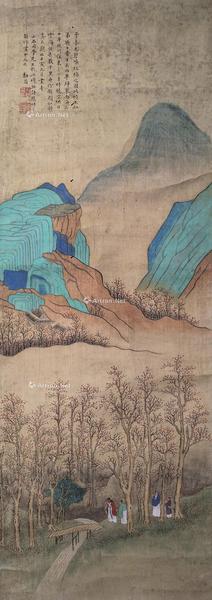  清绿山水 立轴 设色纸本