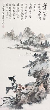  泛舟图 镜心 设色纸本