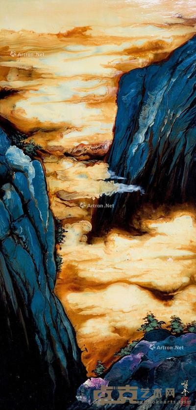  2014年作 苍茫云海 布面油画 60×120cm