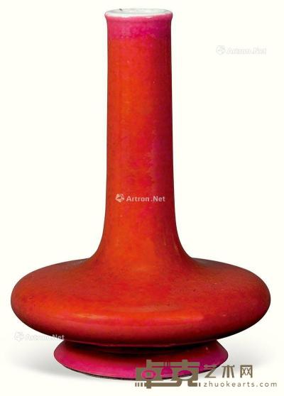  民国 胭脂红小瓶 高12.5cm