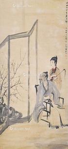  人物 立轴 设色纸本