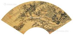  1532年作 山水 扇面 设色纸本