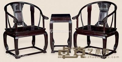  梓檀皇宫椅 （3件） 62×50×98 45×38×72cm