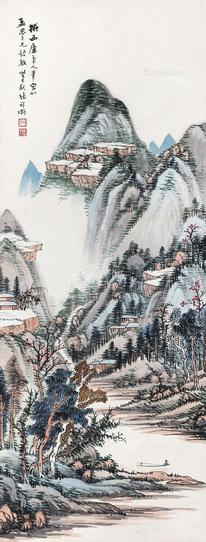  山水 挂轴 设色纸本