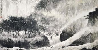  山水 镜片 设色纸本
