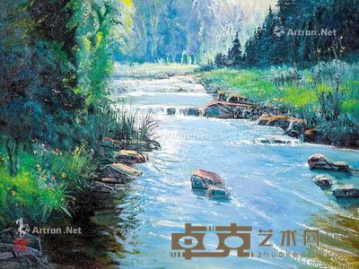  2000年作 波光粼粼 布面油画 60×80cm