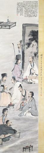  晋贤图 立轴 设色纸本