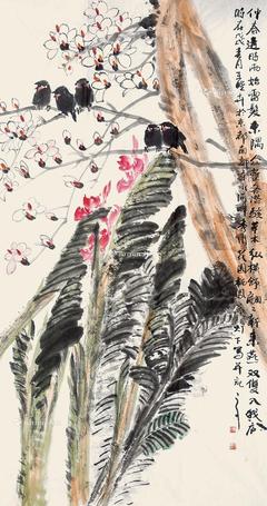  2018年作 花鸟 镜心 设色纸本