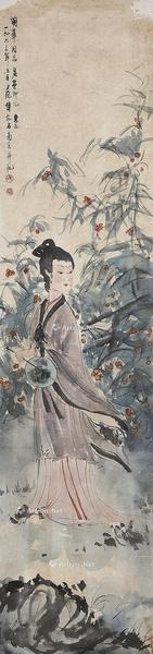  湘夫人 立轴 设色纸本
