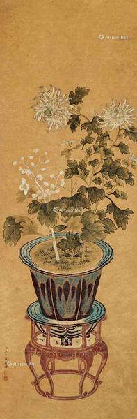  清供图 立轴 设色纸本