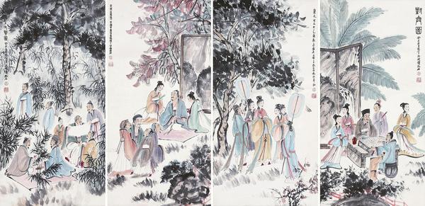  人物 立轴 设色纸本