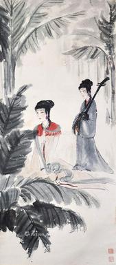  人物 立轴 设色纸本