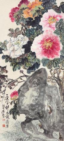  富贵图 镜芯 设色纸本