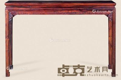  红木雕福云纹条桌 128×38×87cm