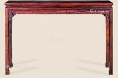 红木雕福云纹条桌