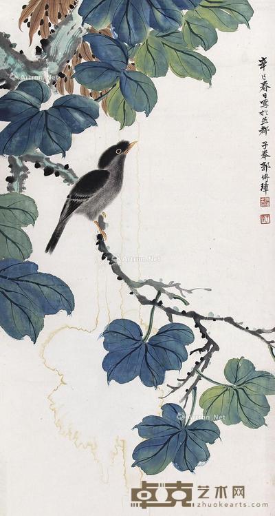  花鸟 立轴 设色纸本 68×36cm