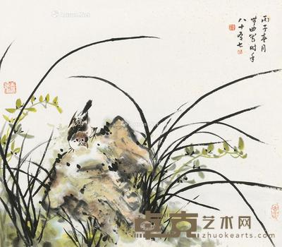  花卉 镜片 56×64cm