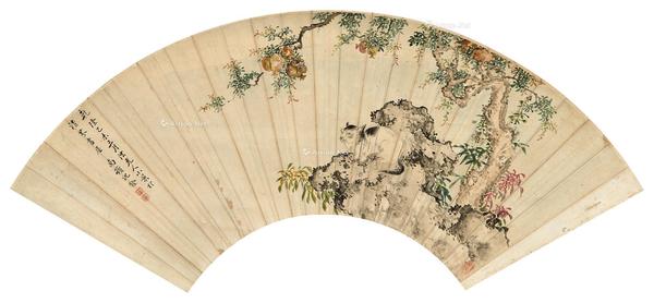  1739年作 仿元人小景 立轴 设色纸本