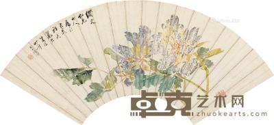  花卉 扇片 18×52cm