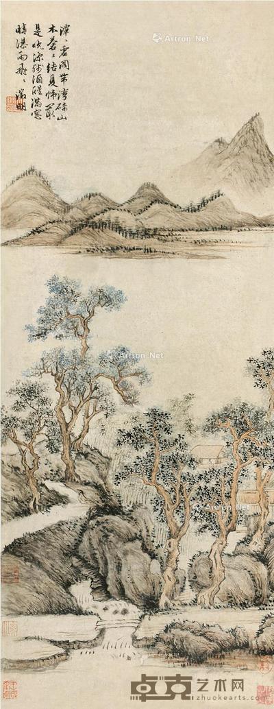  山水 屏轴 76.5×29.5cm
