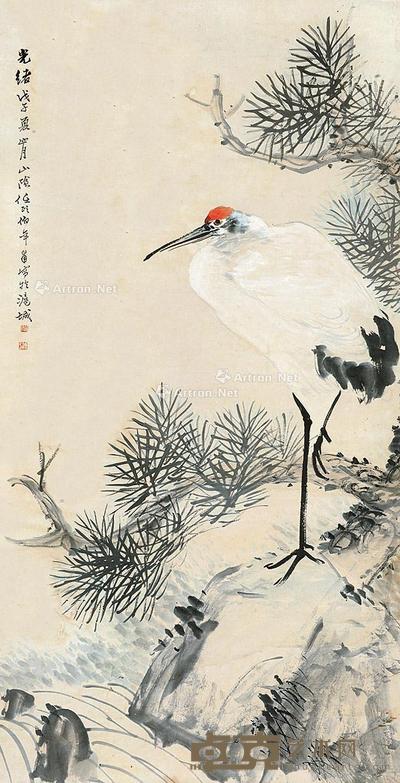 鹤 立轴 132×67cm