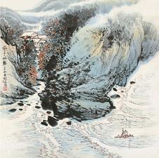  山水 镜片