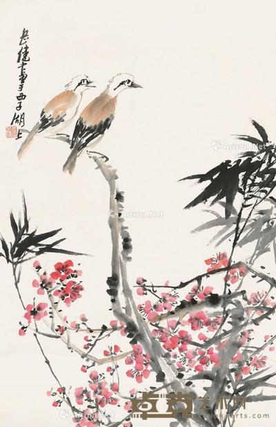  花鸟 立轴 68.5×44.5cm