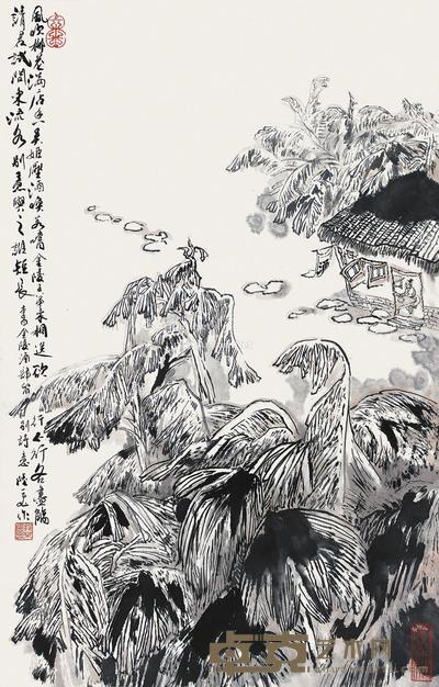 雪景 立轴 设色纸本 82×53cm
