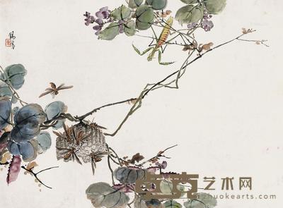 花鸟 立轴 设色纸本 45×33cm