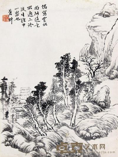  山水 立轴 水墨纸本 36×28cm