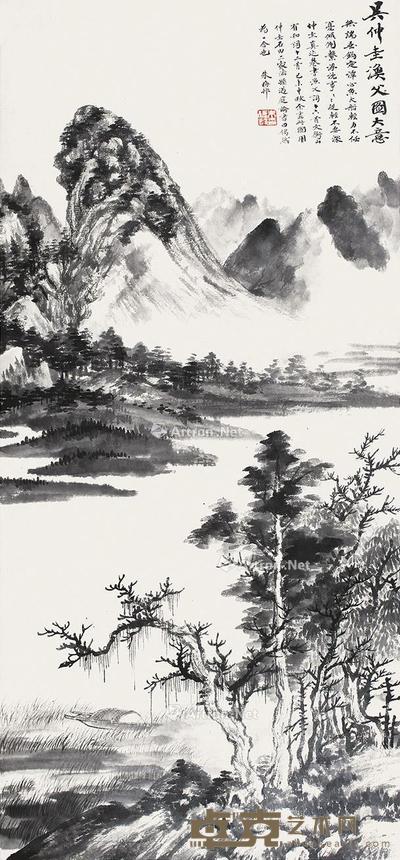  山水 立轴 水墨纸本 93×43cm