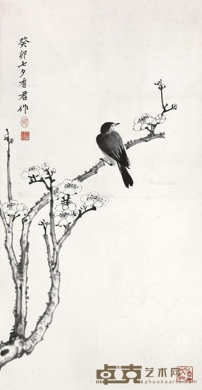 花鸟 镜片 水墨纸本 62×33cm