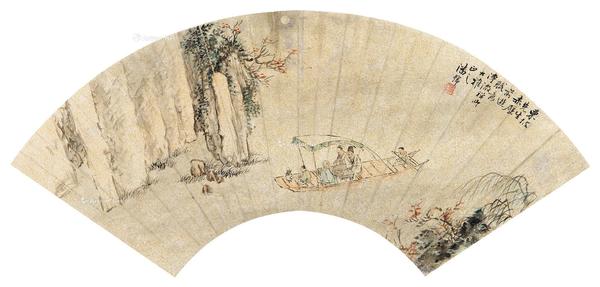  游赤壁 镜框 设色纸本