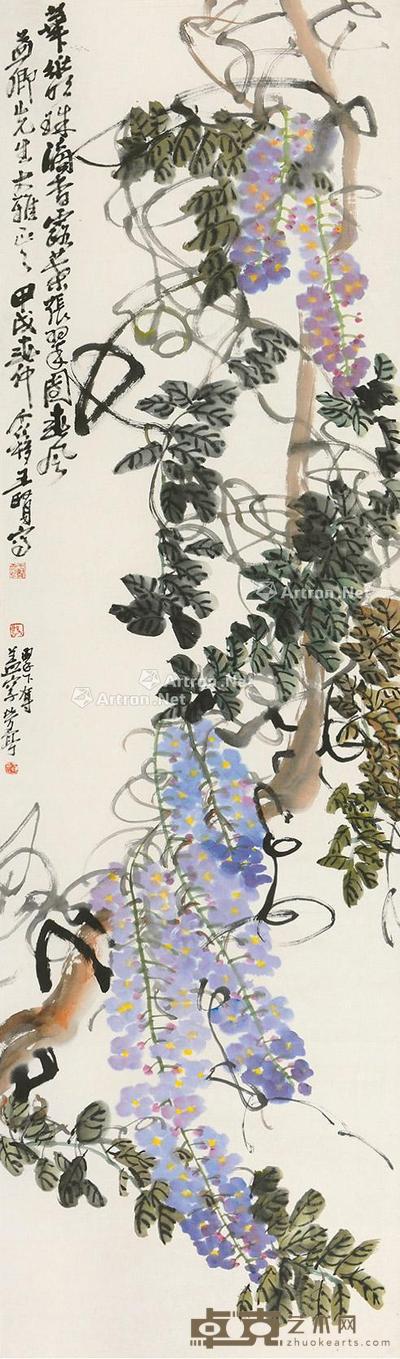 紫藤图 立轴 146×41cm