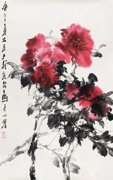  芙蓉花 纸片  设色纸本