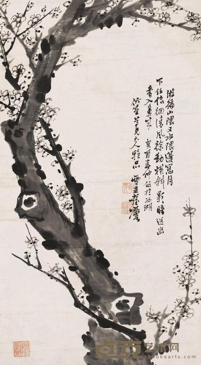  梅花 立轴 水墨纸本 40×72cm