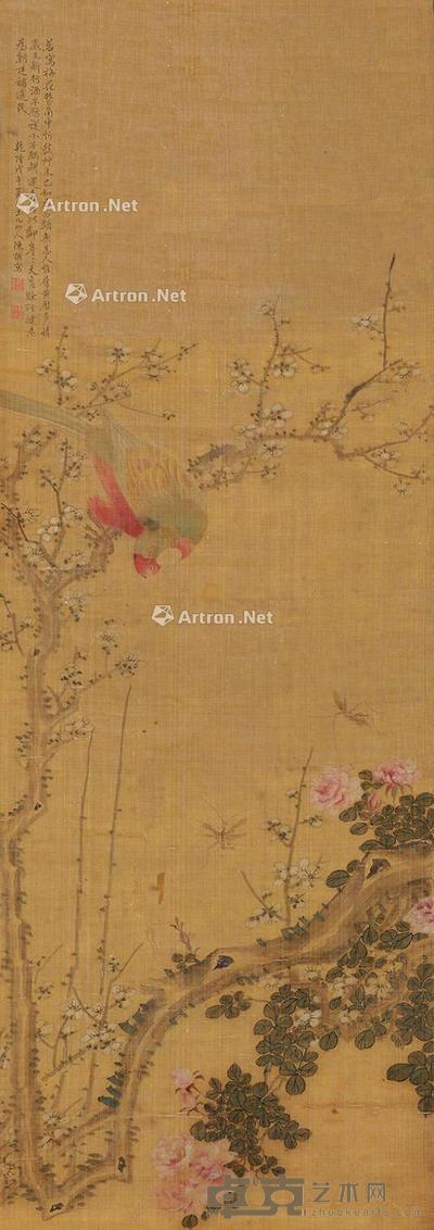  花鸟 立轴 119×42cm