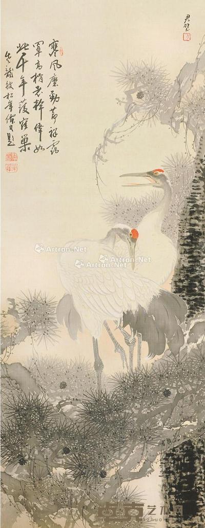 鹤 立轴 128×49cm