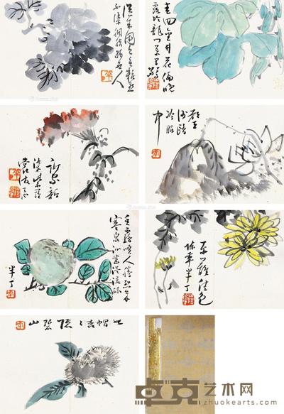  花卉 册页 （一本七开） 设色纸本 13×9cm×7