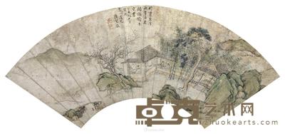 人物 扇面 设色纸本 17×49cm
