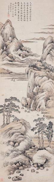  1623年作 山水 立轴 设色纸本