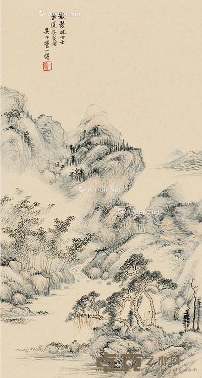 山水 屏轴 57×30cm
