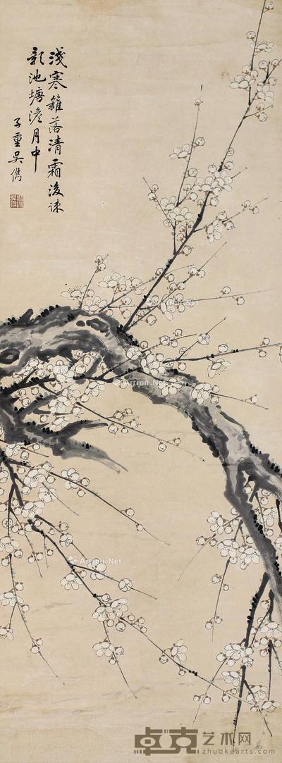  梅花 立轴 设色纸本 39×107cm