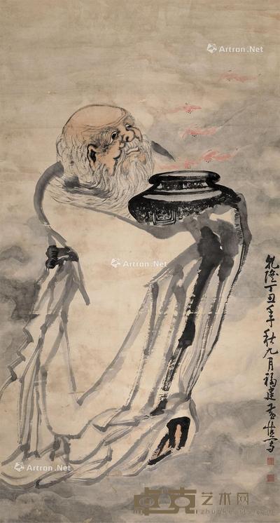 聚福图 立轴 纸本 210×112cm